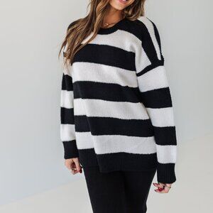 Hometown Tunic Sweater | Black White Stripe Knit | Show Me Your Mumu